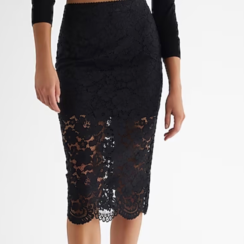 Express High Waist Lace Pencil Skirt NWT